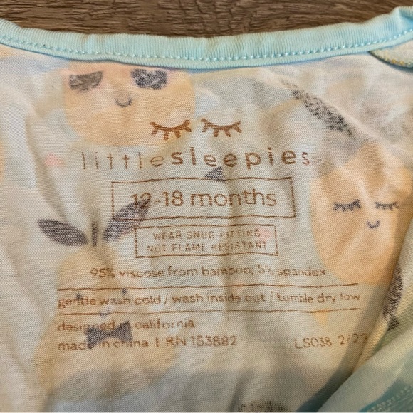 Little Sleepies 12-18 months Pineapple Jams Zippy Bamboo Pajama Mint Comfort - Picture 2 of 3